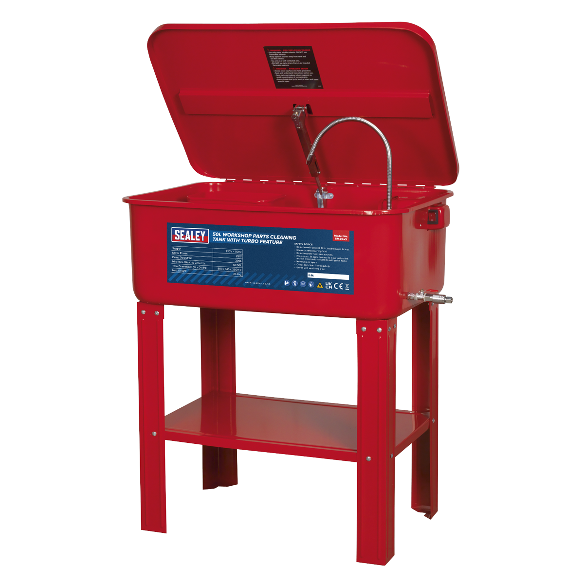 Sealey Parts Cleaning Tank With Turbo Feature Triple Baked Enamel Finish SM20