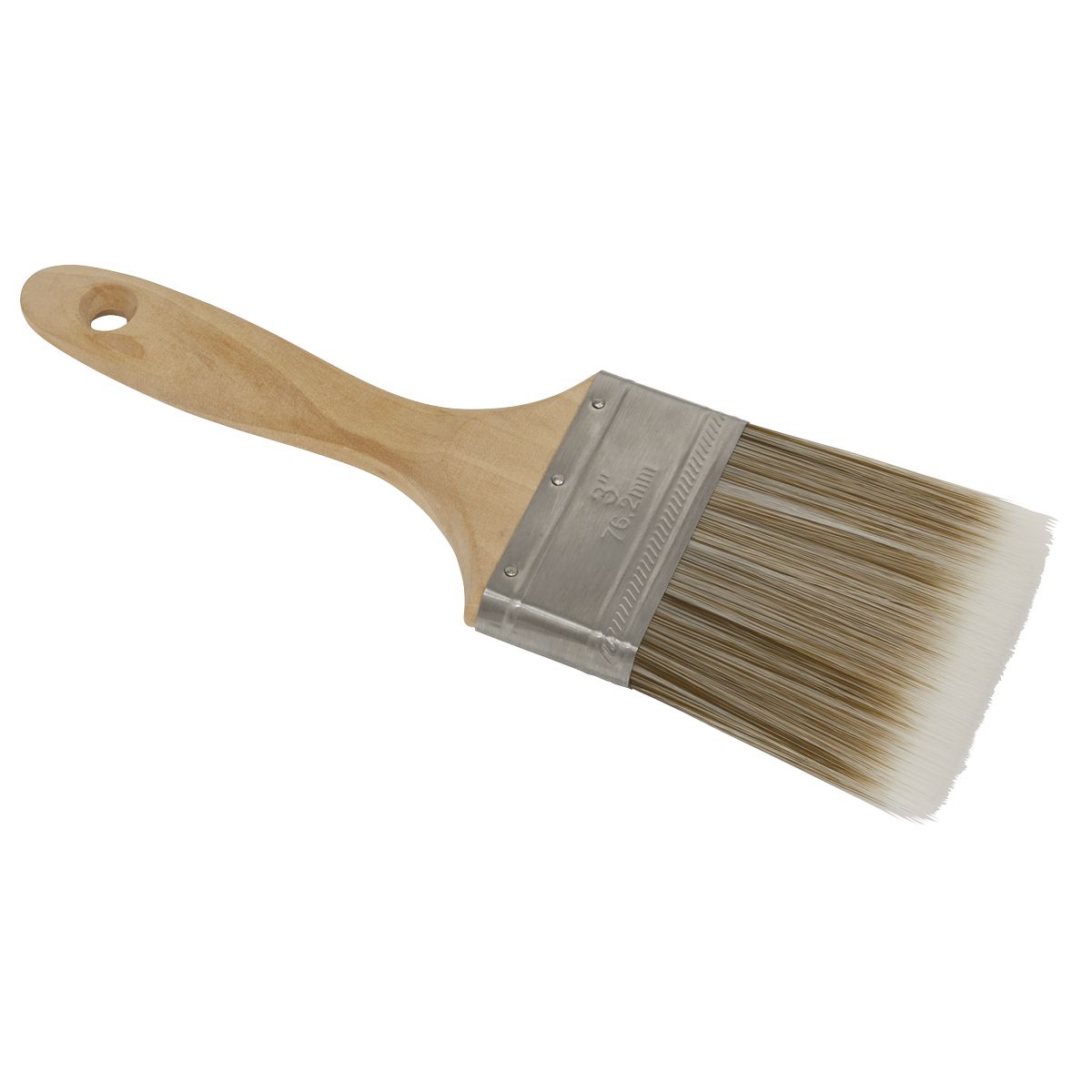 Sealey Wooden Handle Paint Brush 76mm No Bristle Loss Multipurpose SPBS76W