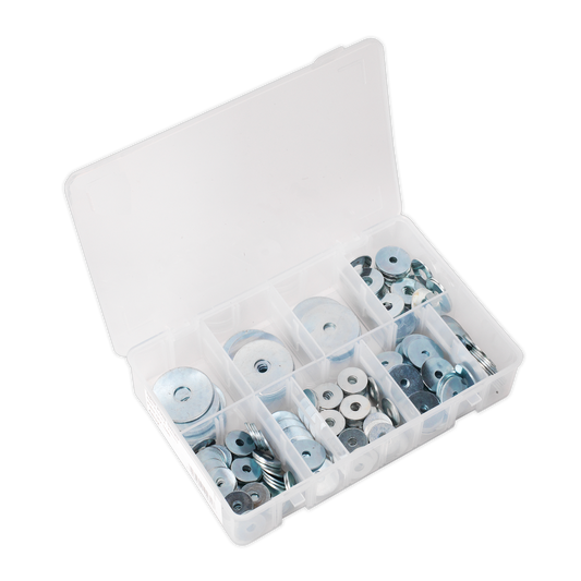 Sealey Repair Washer Assortment 240 Pieces M5-M10 Metric Zinc Plated AB059RW