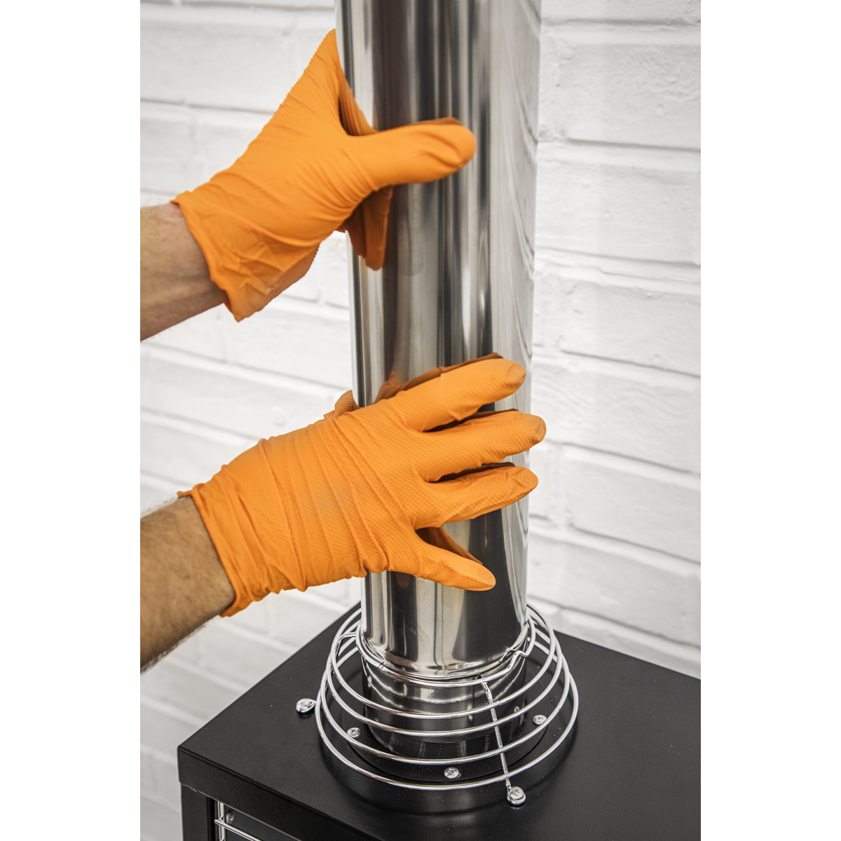 Sealey Orange Diamond Grip Extra Thick Nitrile Powder Free Gloves SSP56XL