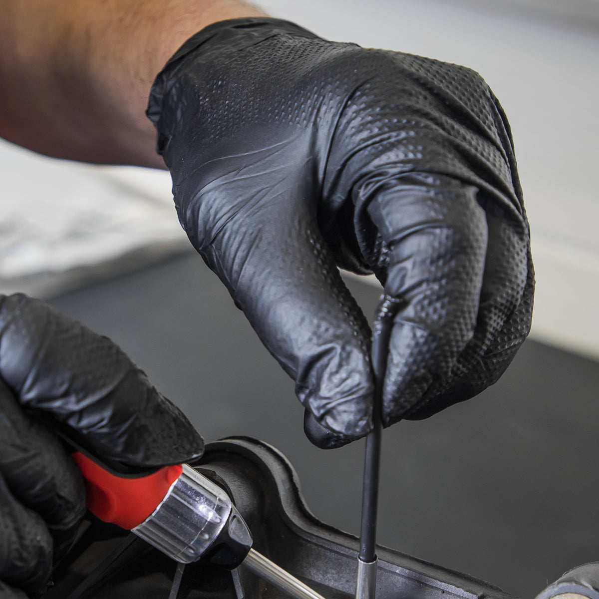 Sealey Black Diamond Grip Extra Thick Nitrile No Powder Gloves Large x50 SSP57L