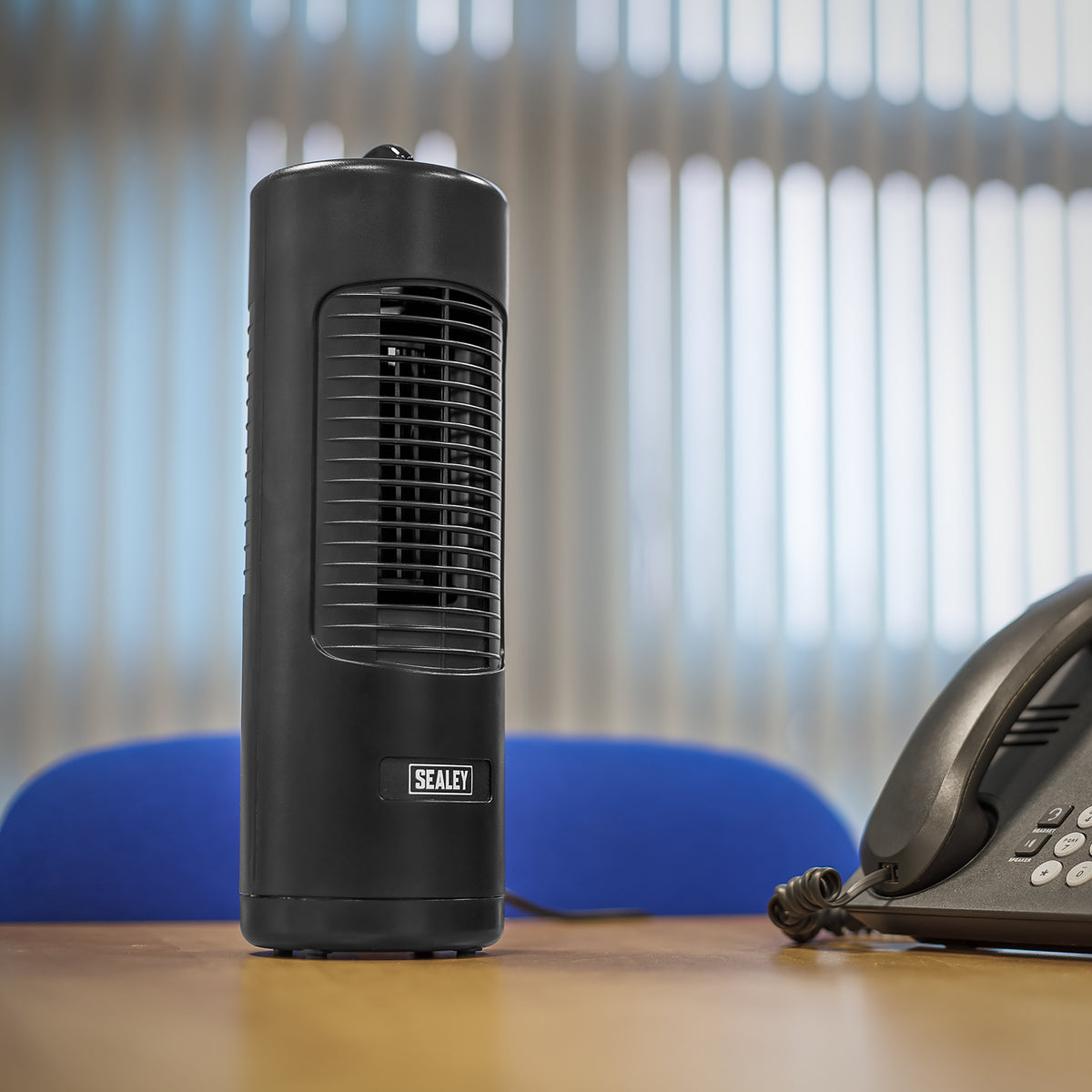 Sealey 12" Oscillating Desk Tower Fan 2-Speed With Matte Finish - Black STF12C