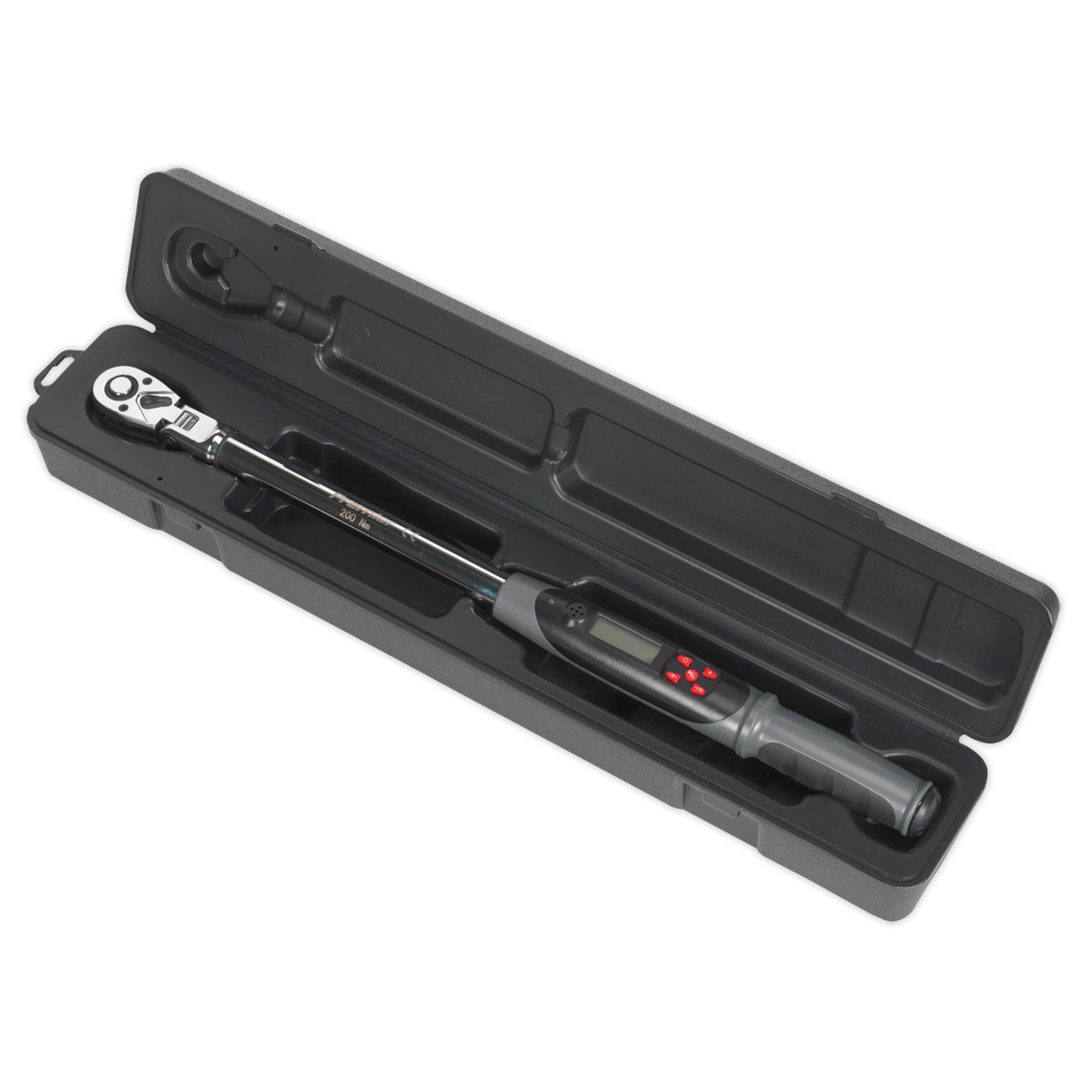 Sealey Flexi-Head Angle Torque Wrench Digital 1/2" Square Drive 20-200Nm STW309