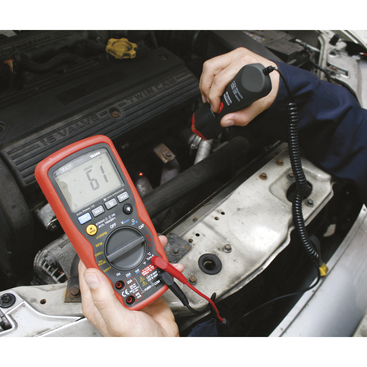Sealey Digital Automotive Analyser 15 Function With IC/IR - Red/Black TA304