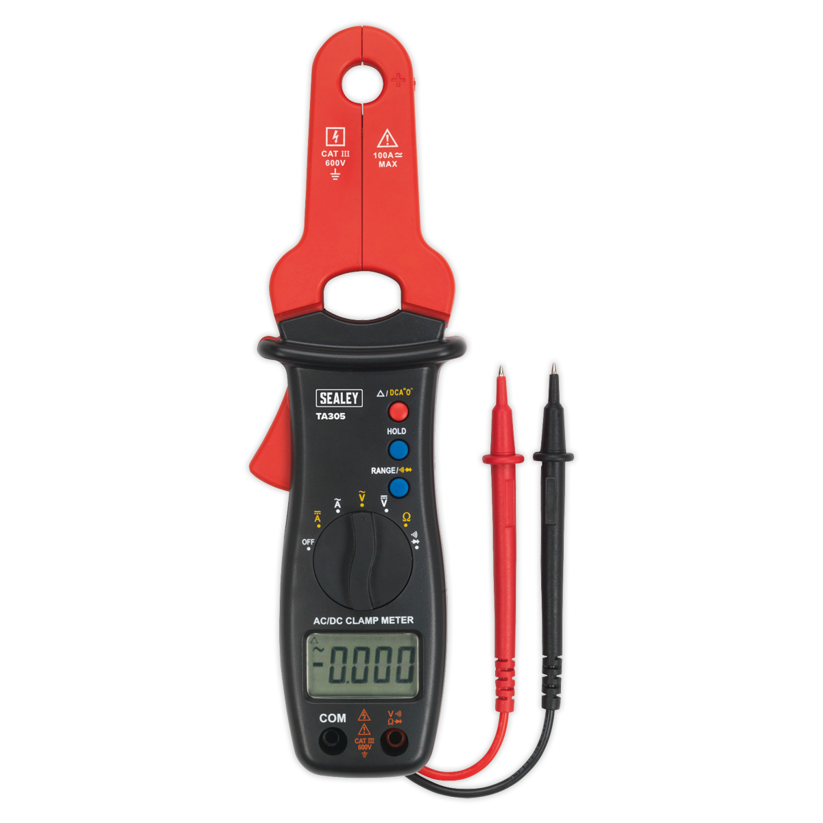 Sealey AC/DC Automotive Electrician Clamp Meter & Multimeter Red/Black TA305
