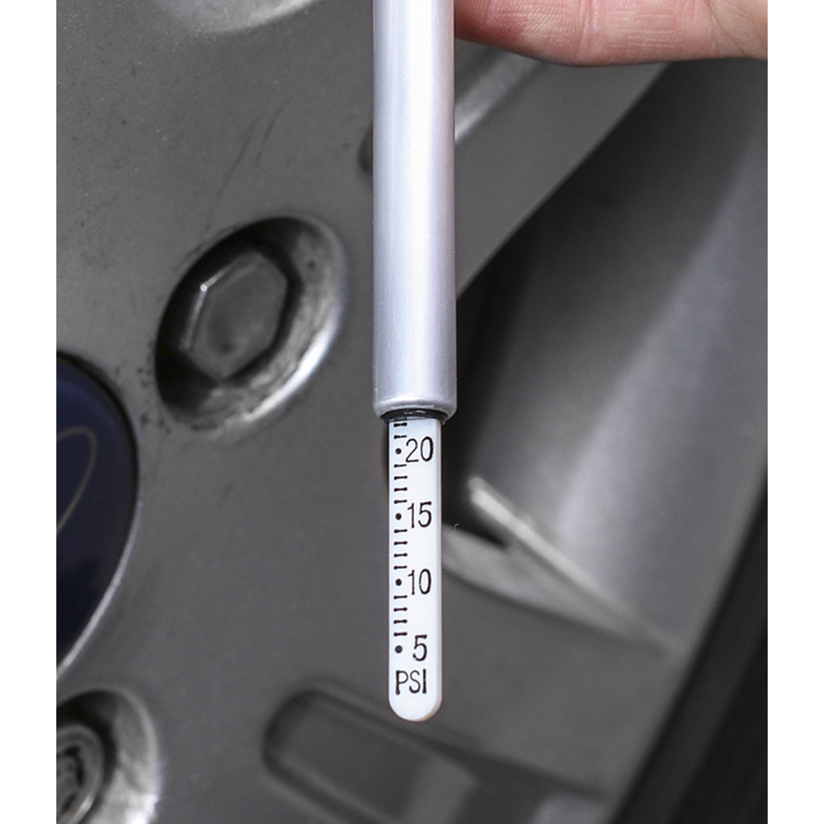 Sealey Tyre Pressure Gauge With Valve Deflator & Pocket-Clip - Silver TSTPG1