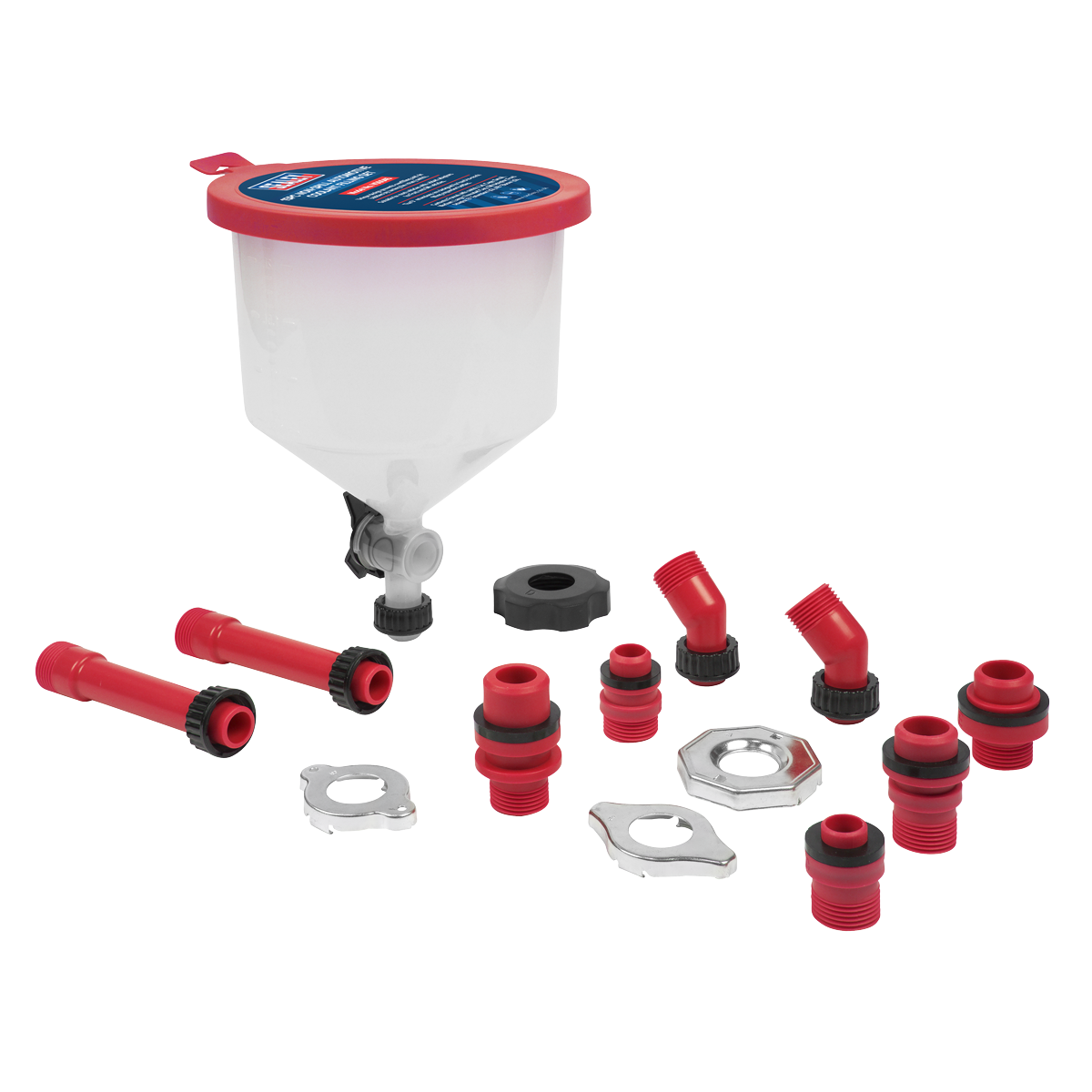 Sealey Automotive Coolant Filling Set Non-Spill Funnel With Switch 15pc VS0045