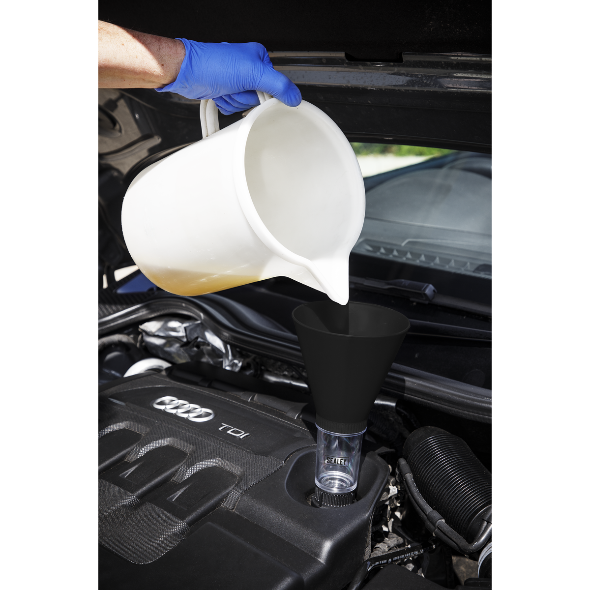 Sealey Engine Oil Funnel Set Engine Filler 5pc Fits Audi Seat Skoda VW VS7105