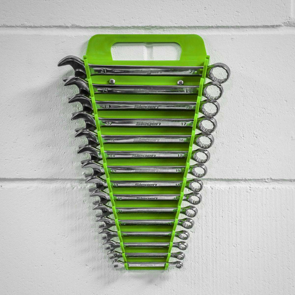 Sealey Premier Spanner Rack 15 Capacity Hi Vis Green Hand Tool Storage WR08HV
