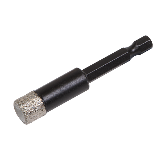 Sealey Diamond Drill Bit Hex Vacuum Brazed Fast Dry Drilling 12mm DBD12H