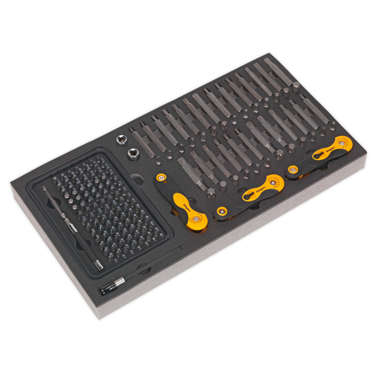 Sealey Tool Tray With Specialised Bits & Folding Hex Keys 192 Pieces Kit S01126