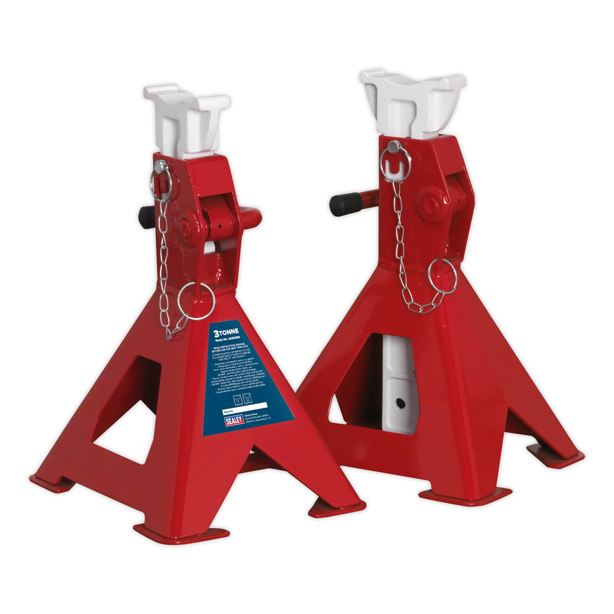 Sealey Easy Action Ratchet Axle Stands 3 Tonne Capacity/Stand - Pair AAS3000