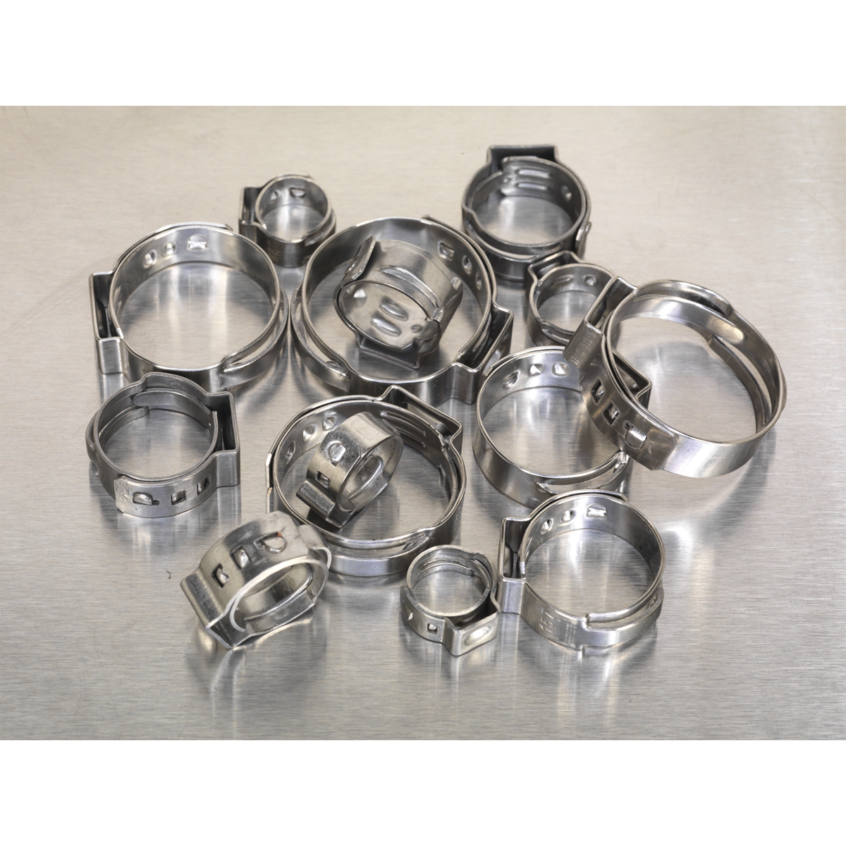 Sealey Single Ear O Clips 160 Pieces Assorted 7mm-20.2mm x 8.5mm-22.8mm AB043SE