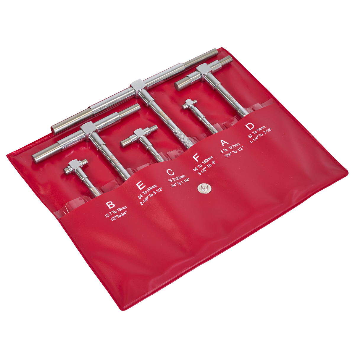 Sealey Telescopic Bore Gauge Set Satin Chrome Finish 6 Pieces 8-150mm AK10115