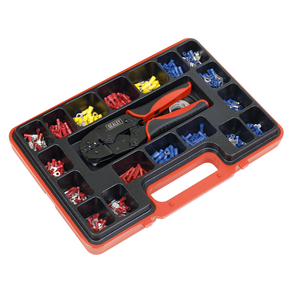 Sealey Ratchet Crimping Tool Kit With Laminated Steel Jaws 552 Pieces AK386