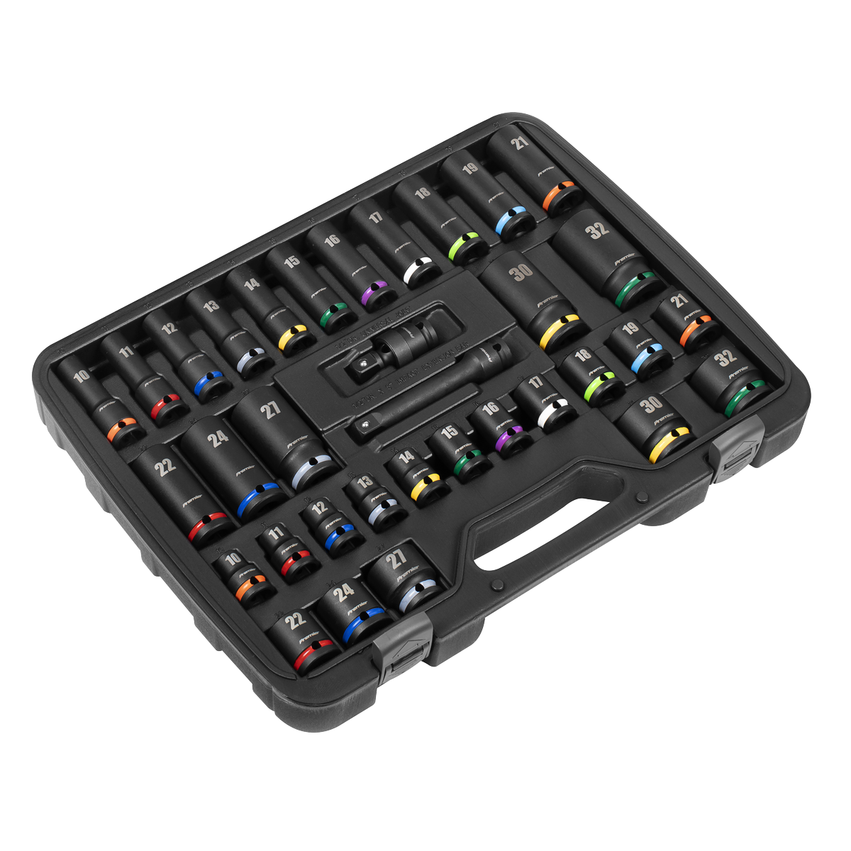 Premier Impact Socket Set 1/2" Square Drive 34 Pieces Hardened Tempered AK5635M