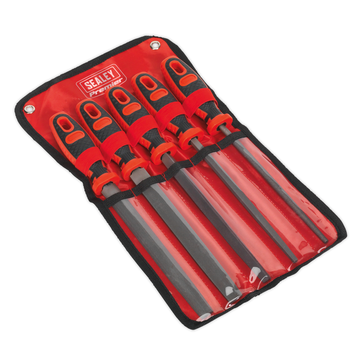 Sealey Engineers File Set With Comfort Grip Handles 5 Pieces 200mm Length AK573