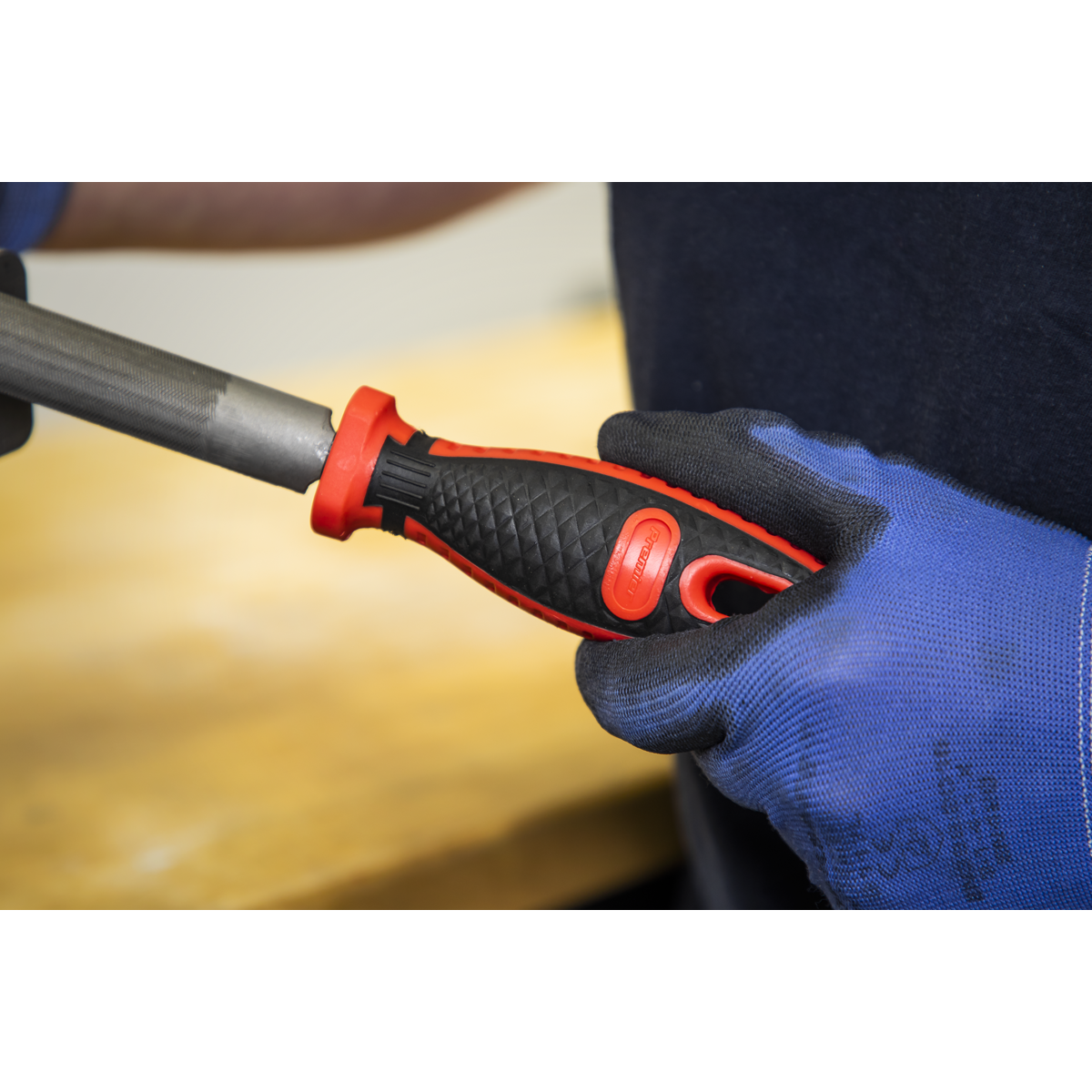 Sealey Half-Round Engineers File 200mm Comfort Grip With Hanging Hole AK5731