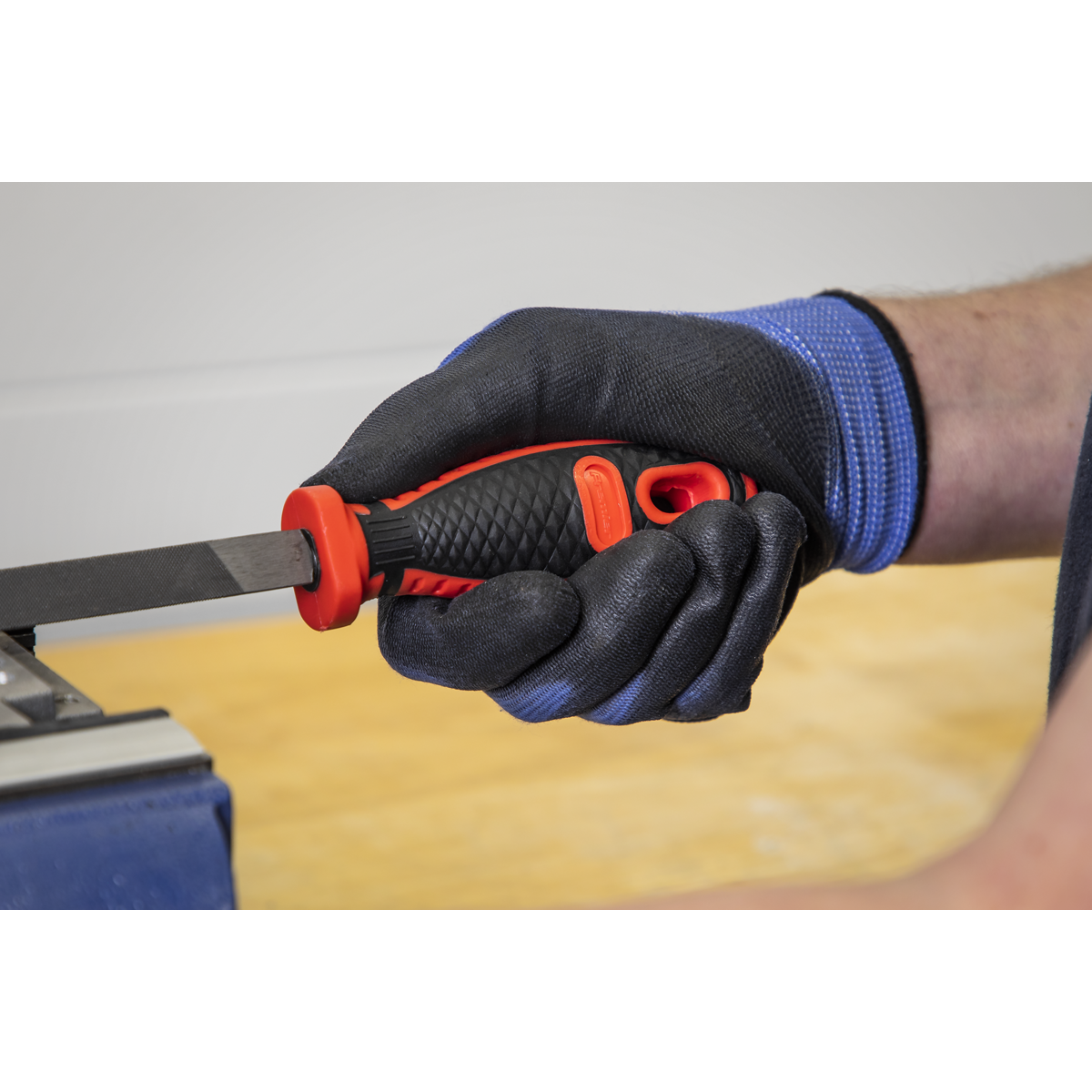Sealey 3-Square Engineers File With Comfort Grip Handle 200mm Length AK5734