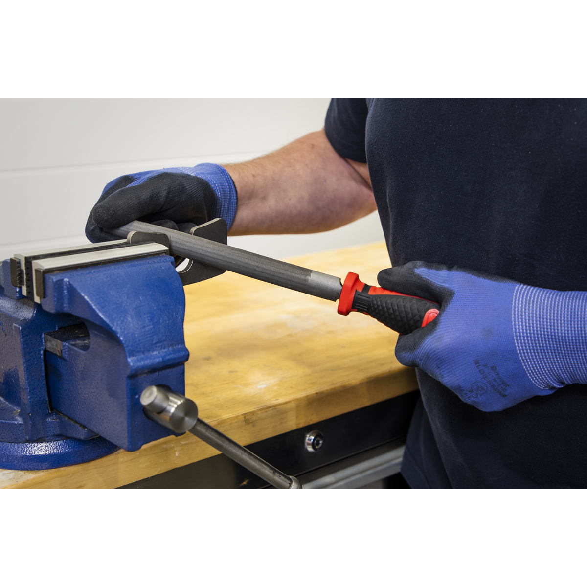 Sealey Premier Engineers File 200mm Smooth Cut Half Round Grip Handle AK5861