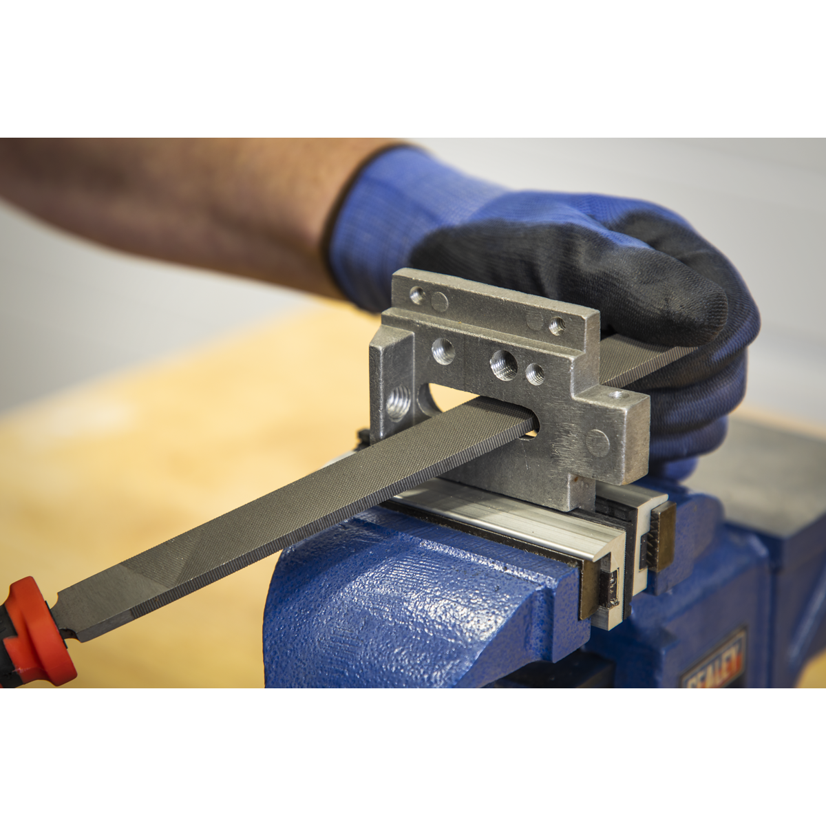 Sealey Smooth Cut Flat Engineers File With Comfort Grip Handle 200mm AK5865