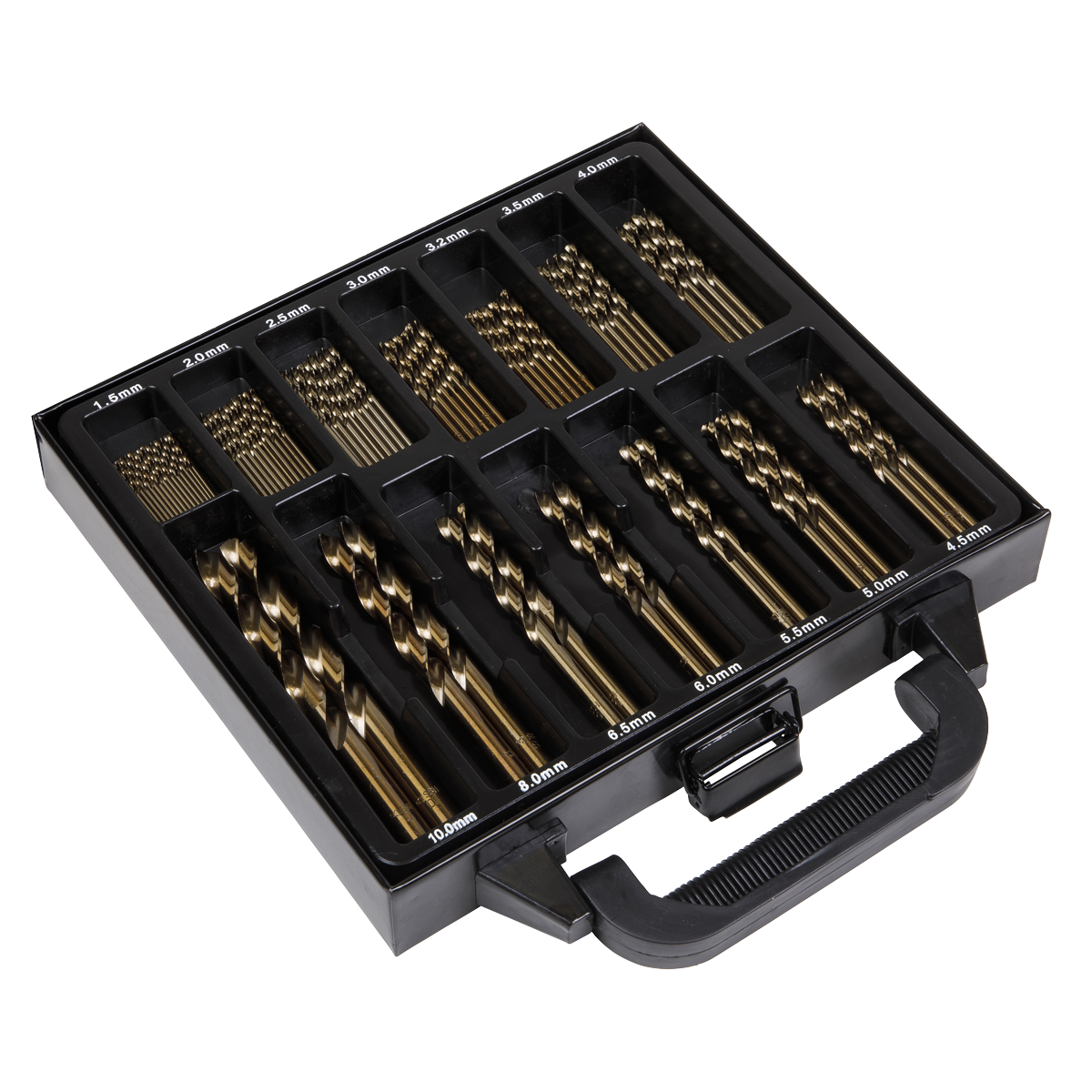 Sealey Drill Bit Set HSS Cobalt Fully Ground 99pc In Metal Storage Case DBS99CB