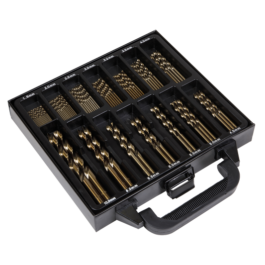 Sealey Drill Bit Set HSS Cobalt Fully Ground 99pc In Metal Storage Case DBS99CB