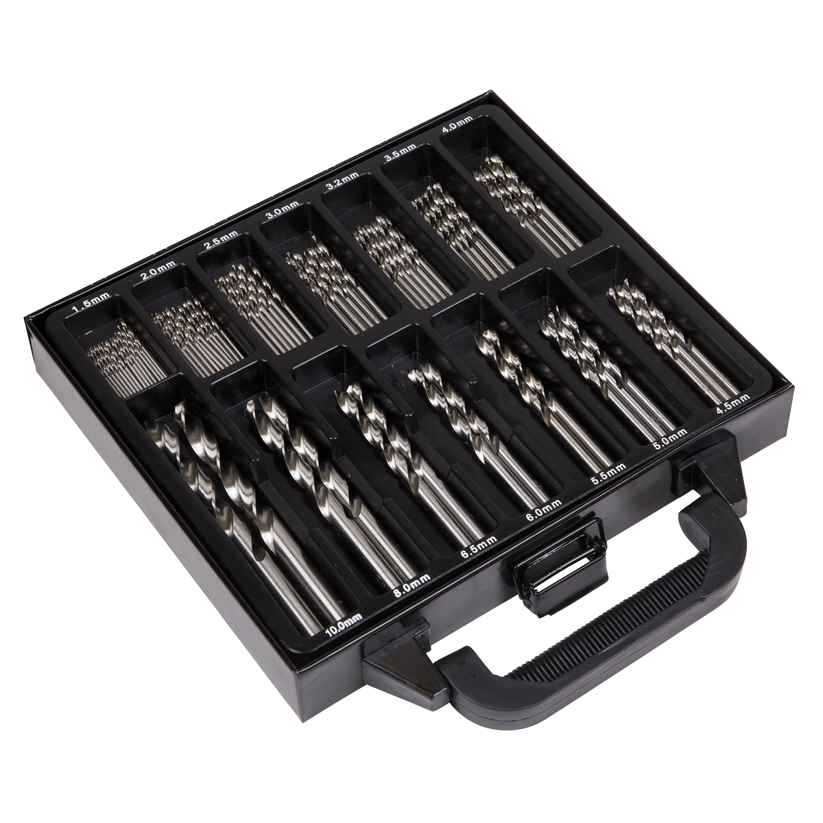 Sealey Drill Bit Set Fully Ground Clog-Free Swarf Clearance 99 Pieces DBS99FG