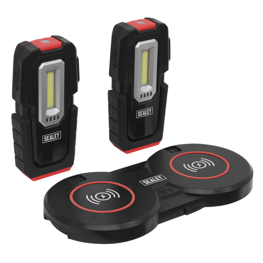 Sealey Inspection Light x2 3W 1W COB LED Double Wireless Charging LEDWCBCOMBO3