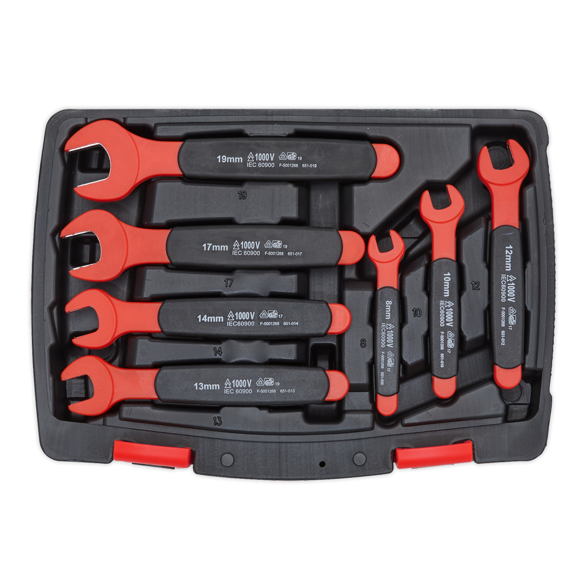 Sealey Insulated Open End Spanner 7 Pieces Set VDE Approved EN 60900 AK63171
