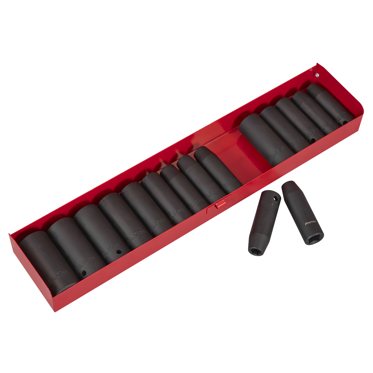 Sealey Impact Socket Set 16 Pieces Deep 1/2" Square Drive Metric/Imperial AK685
