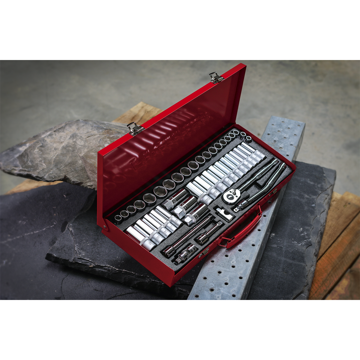 Sealey Deluxe Socket Set 45 Pieces DuoMetric Chrome Vanadium Steel AK692