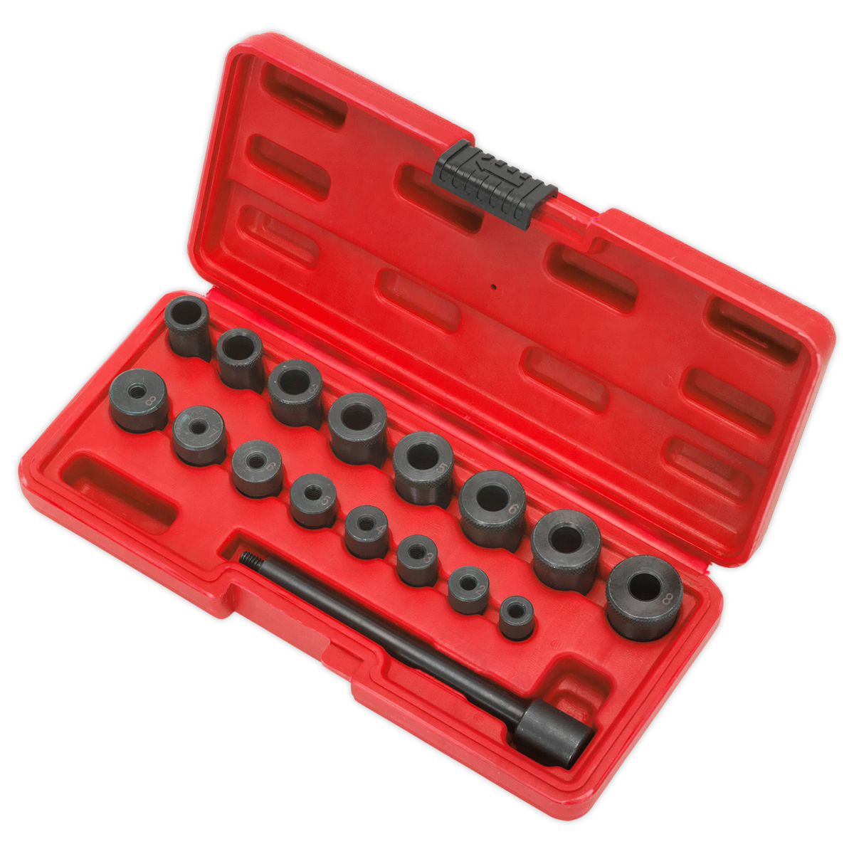 Sealey Universal Clutch Aligning Tool Set Chemically Blackened Steel 17pc AK710