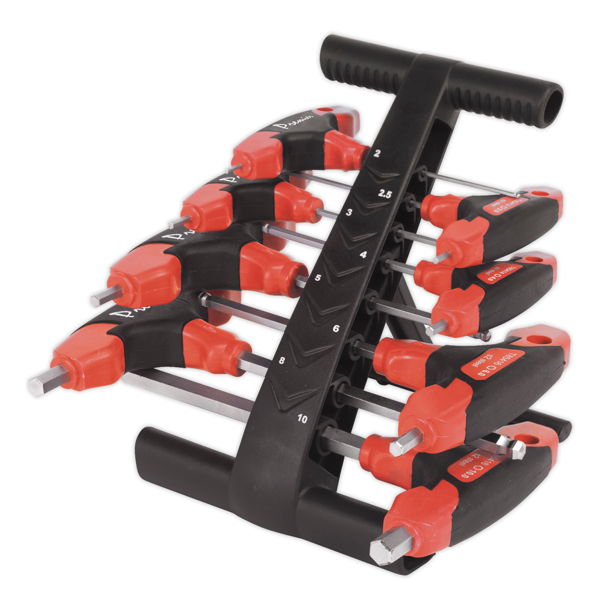 Sealey Ball-End Hex Key Set With Storage Stand 8 Pieces T-Handle Metric AK7144