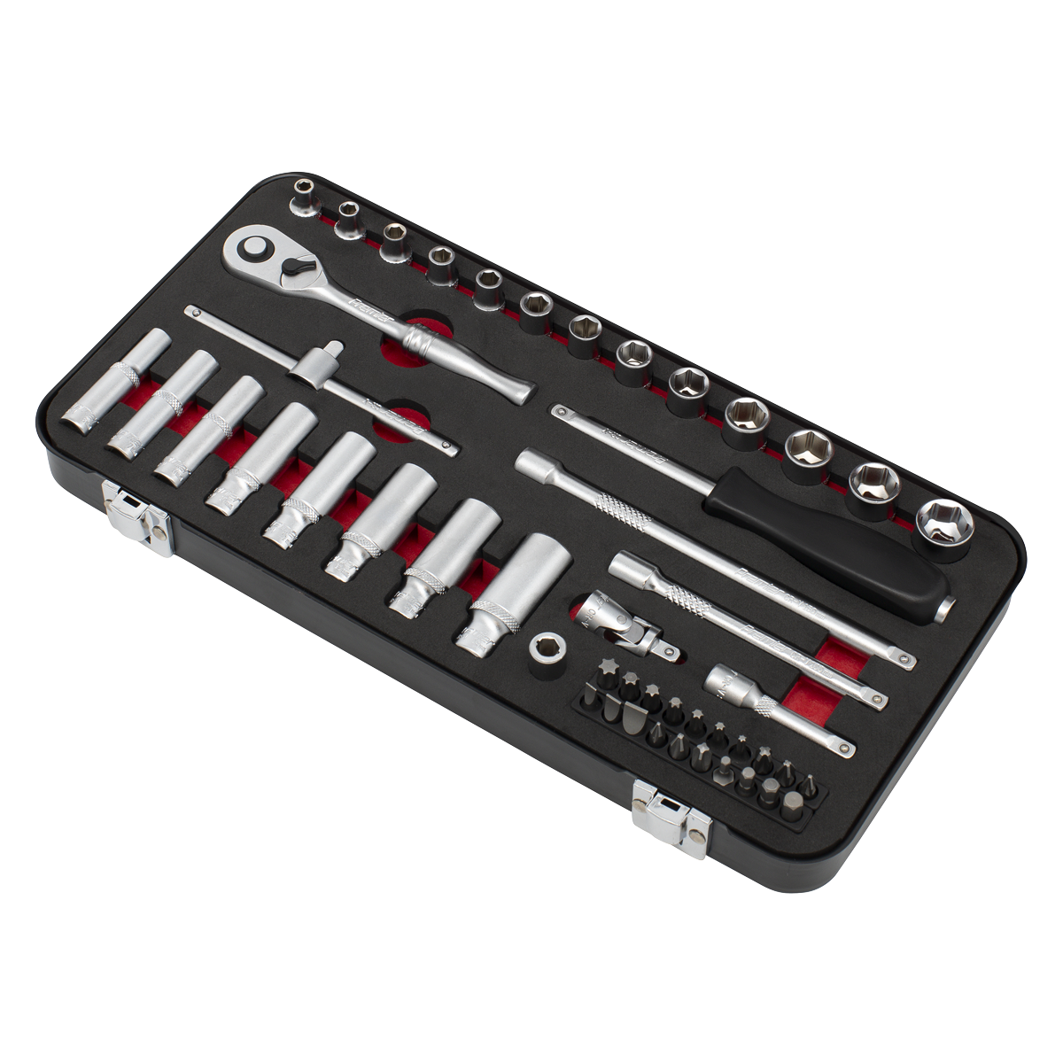 Premier Platinum Socket Set 49 Pieces 1/4" Square Drive Chrome Vanadium Steel