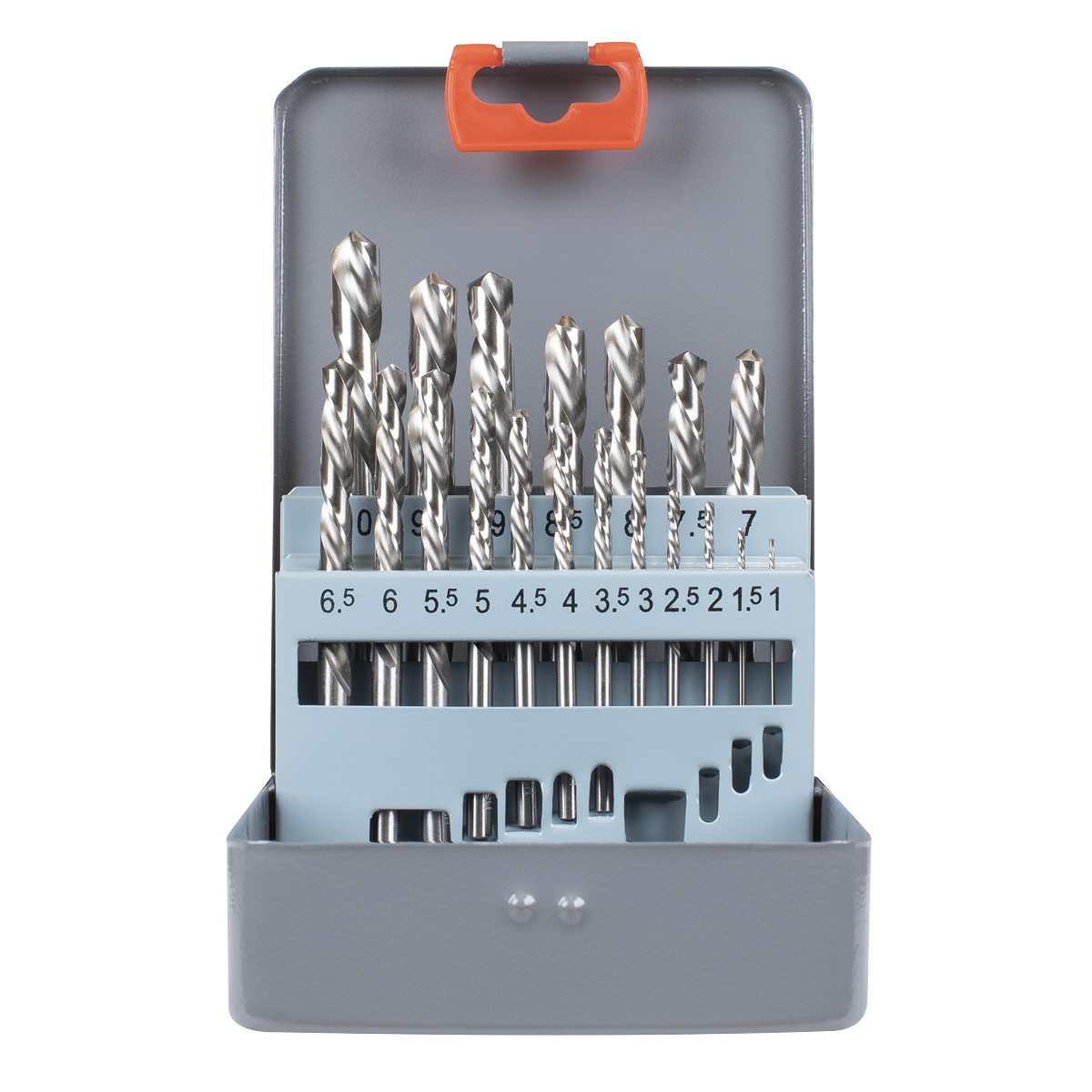 Sealey Left-Hand Spiral Drill Bit Set 4241 HSS Steel With Metal Case 19pc AK8190