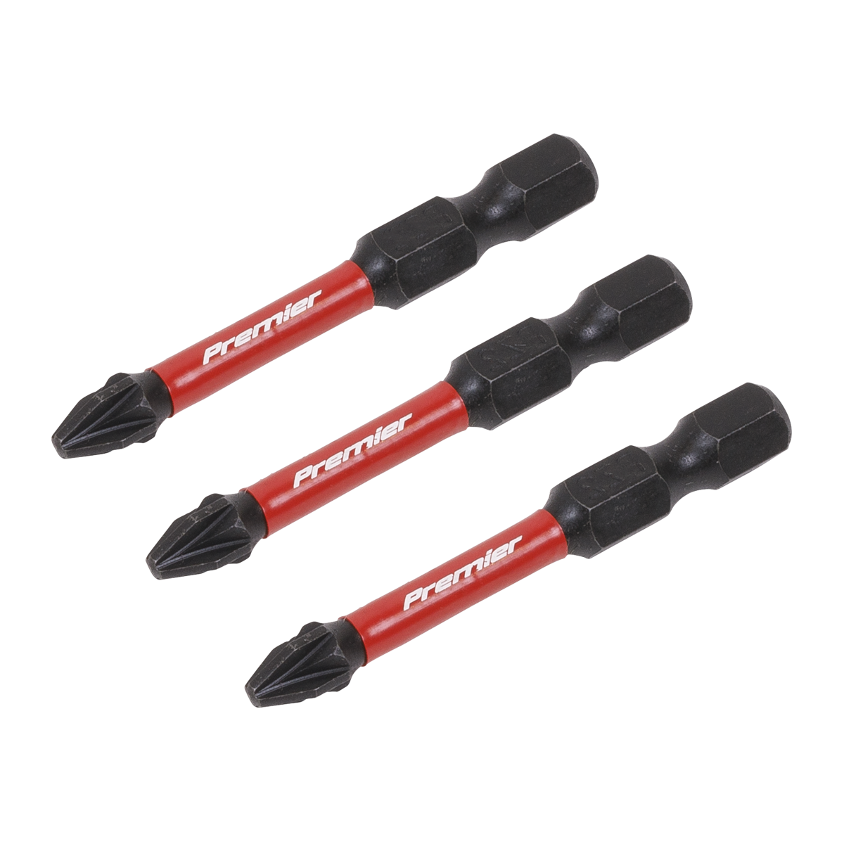 Sealey Pozi #2 Impact Power Tool Bits Forged From S2 Steel 50mm 3 Pieces AK8233