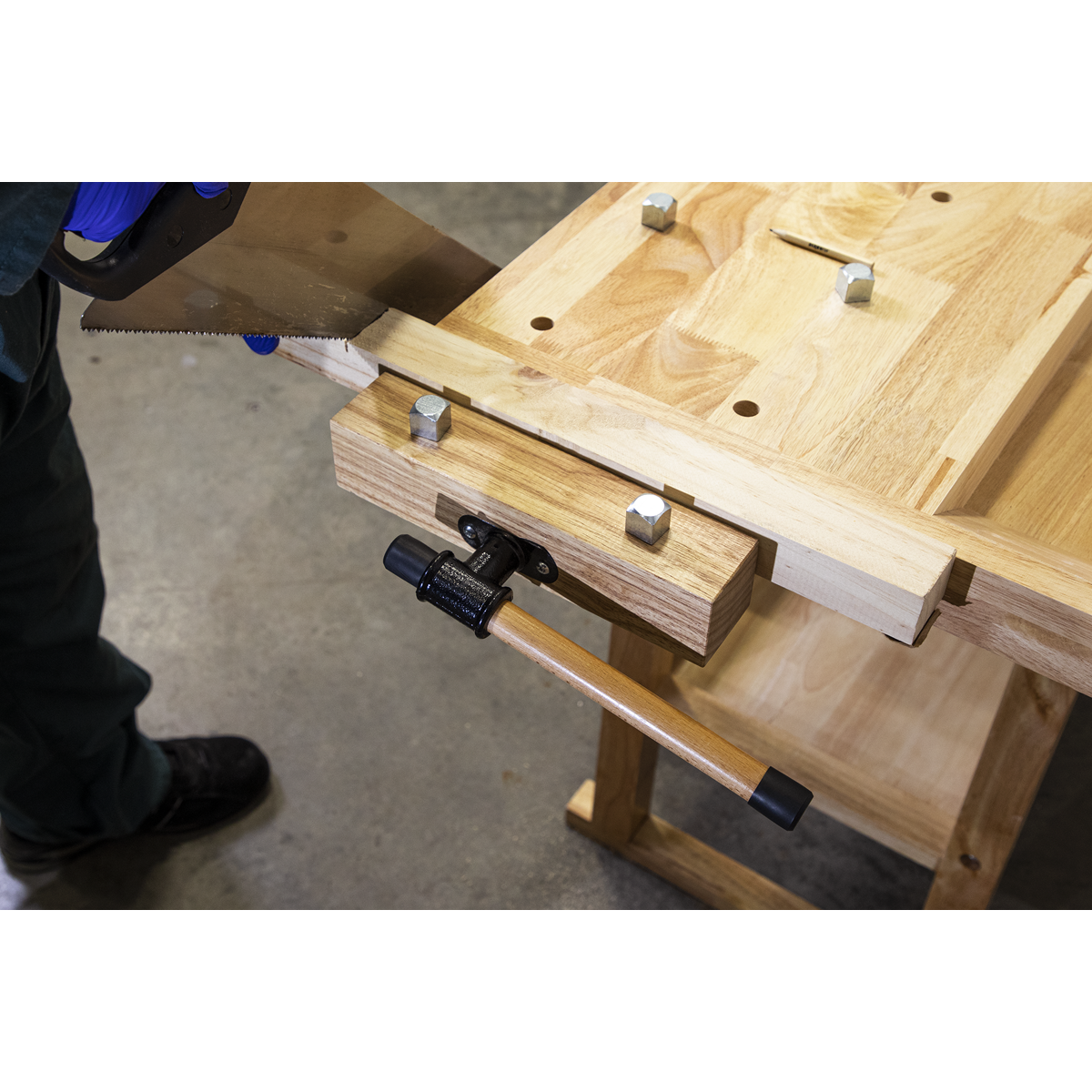 Sealey Woodworking Bench Oak With a Varnished Finish Tool Drawer 1.52mtr AP1520