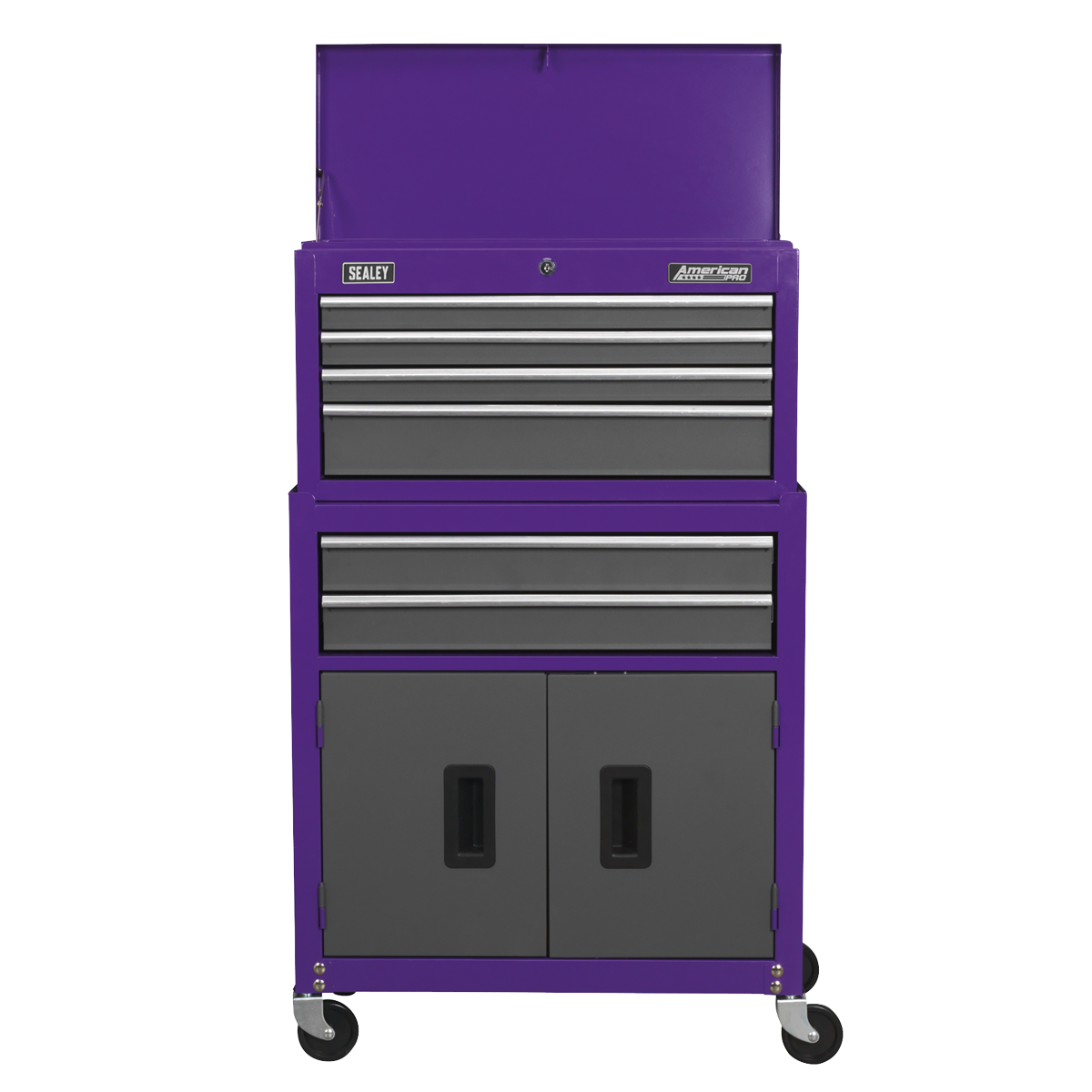 Sealey Topchest Rollcab 6 Drawers Ball Bearing Runners Purple/Grey AP2200BBCP