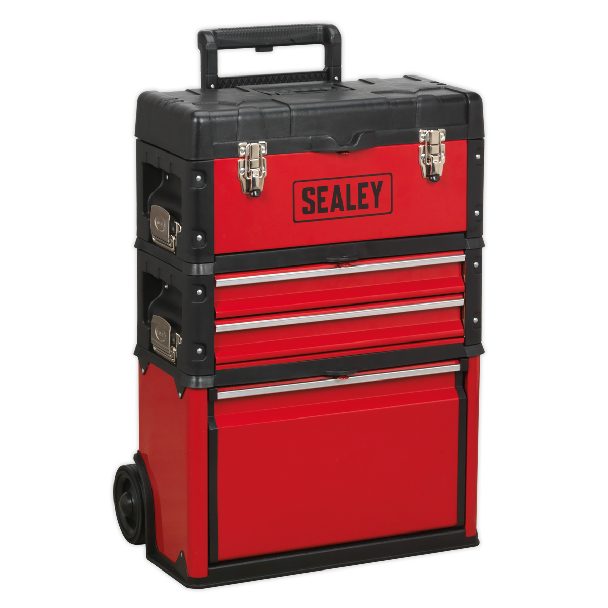 Sealey 3 Compartment Mobile Steel/Composite Toolbox With Extendable Handle AP548