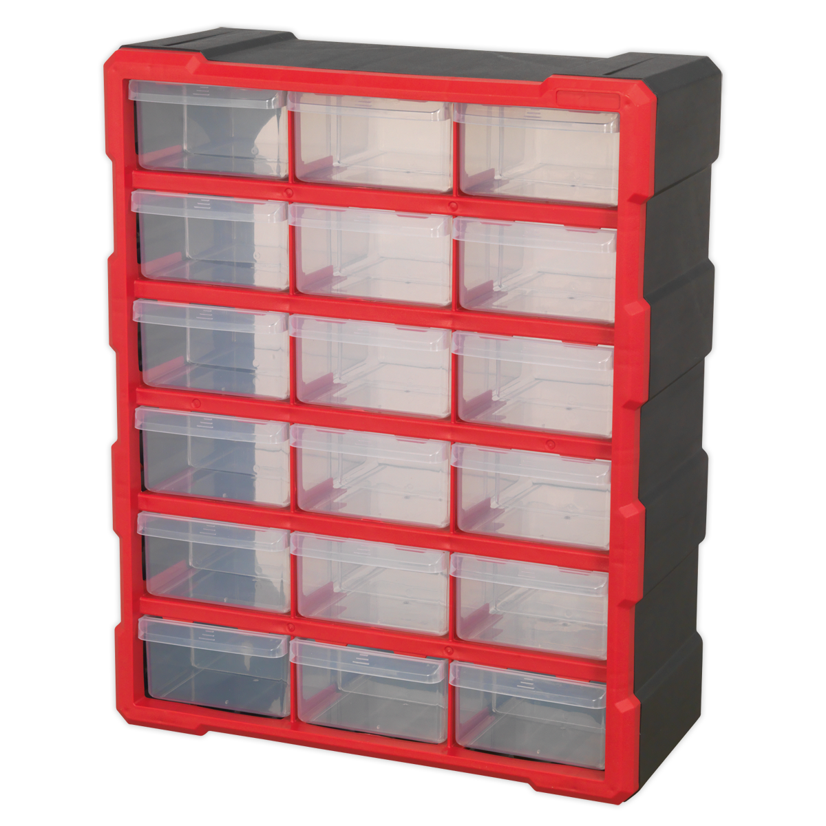 Sealey Cabinet Box 18 Impact Resistant Composite Drawers - Red/Black APDC18R