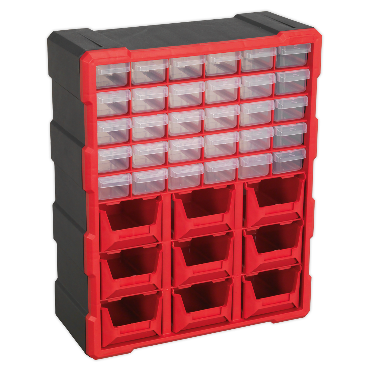 Sealey Cabinet Box 39 Drawer Wall Mountable/Freestanding - Red/Black APDC39R