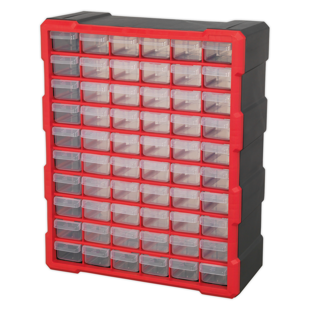 Sealey Cabinet Box 60 Drawer Wall Mountable/Freestanding - Red/Black APDC60R