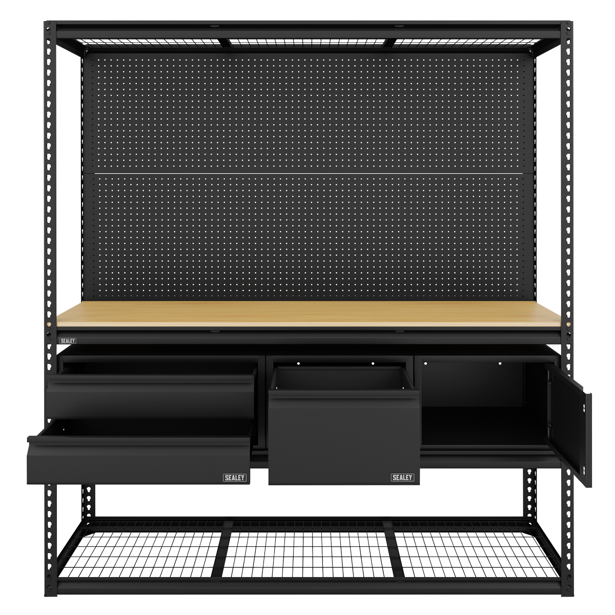 Sealey Heavy-Duty Modular Workbench Racking Kit With 3 Storage Units APMWBCOMBO1
