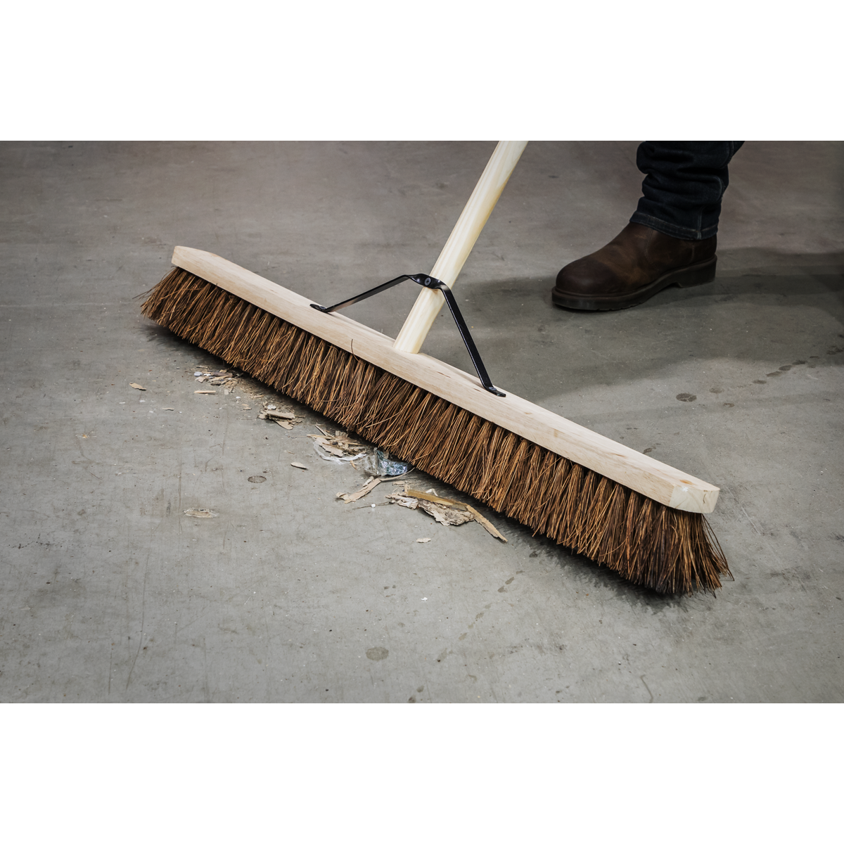 Sealey Broom 36" 900mm Stiff Hard Bristle Sweeper For Indoor & Outdoor BM36H