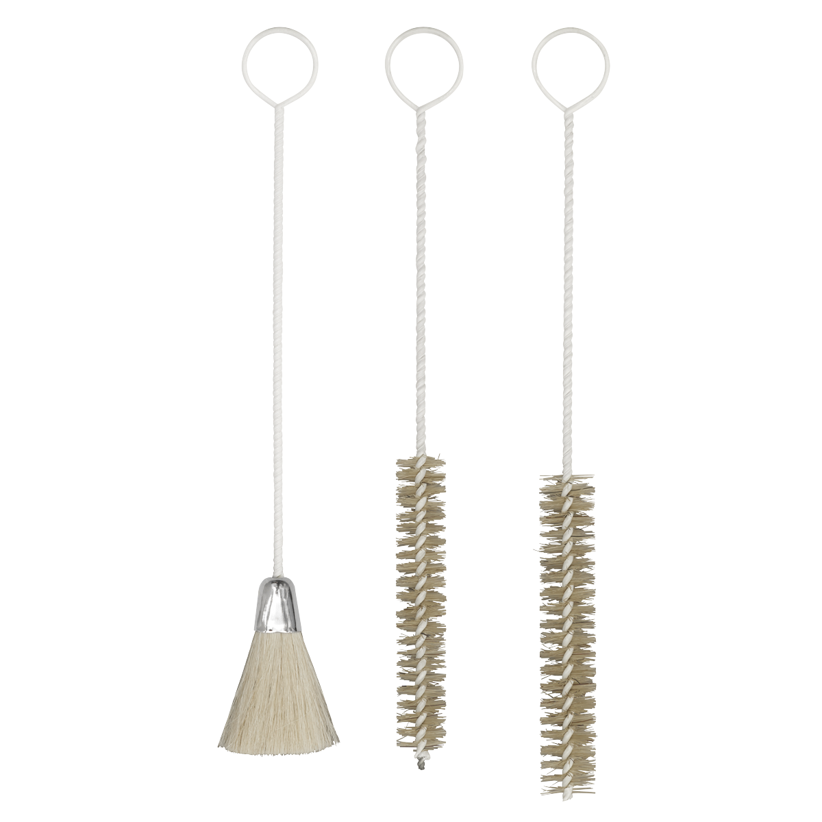 Sealey Spray Gun Cleaning Brush Set For Thinners & Cleaning Solvents 3Pcs BSGC/3