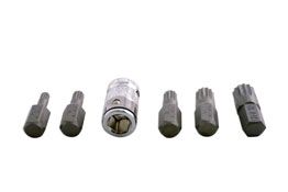 LASER 0592 6Pcs Screwdriver Spline Bit Set 3/8" Drive Chrome Vanadium Steel