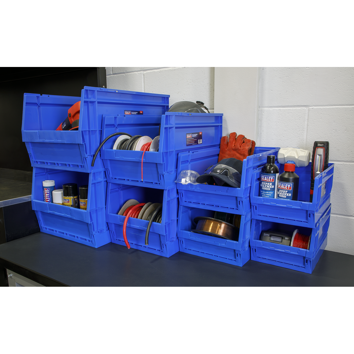 Sealey 55L Multifunctional Collapsible Storage Bin Box Sturdy Plastic CB55L