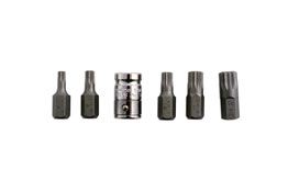 LASER 0592 6Pcs Screwdriver Spline Bit Set 3/8" Drive Chrome Vanadium Steel