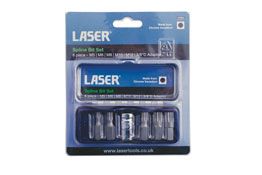 LASER 0592 6Pcs Screwdriver Spline Bit Set 3/8" Drive Chrome Vanadium Steel
